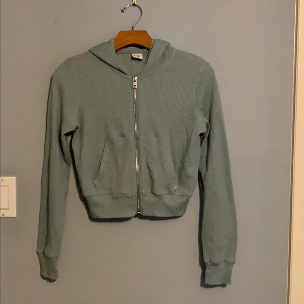 Tna Waffle-Knit Cropped Hoodie